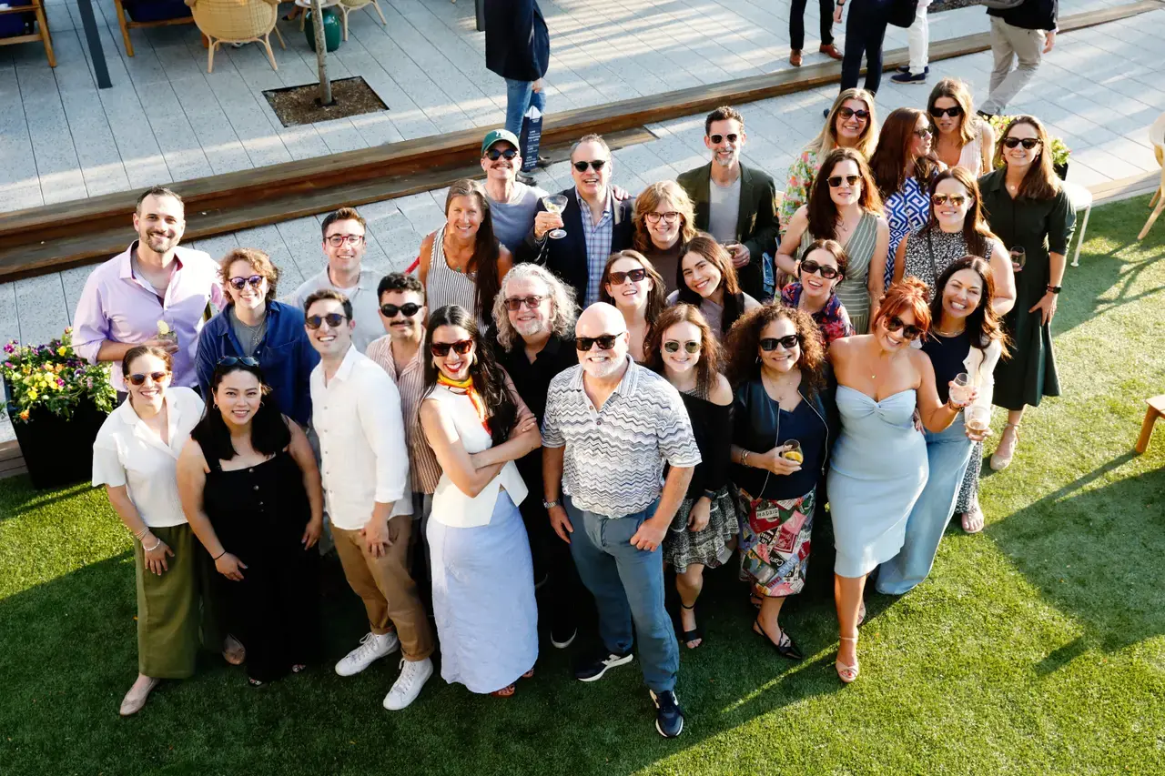 Client Circle members gathered on a rooftop terrace